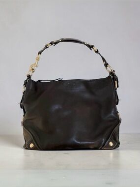 Vintage Y2K Coach Black Leather Carly HOBO Shoulder Bag 10615